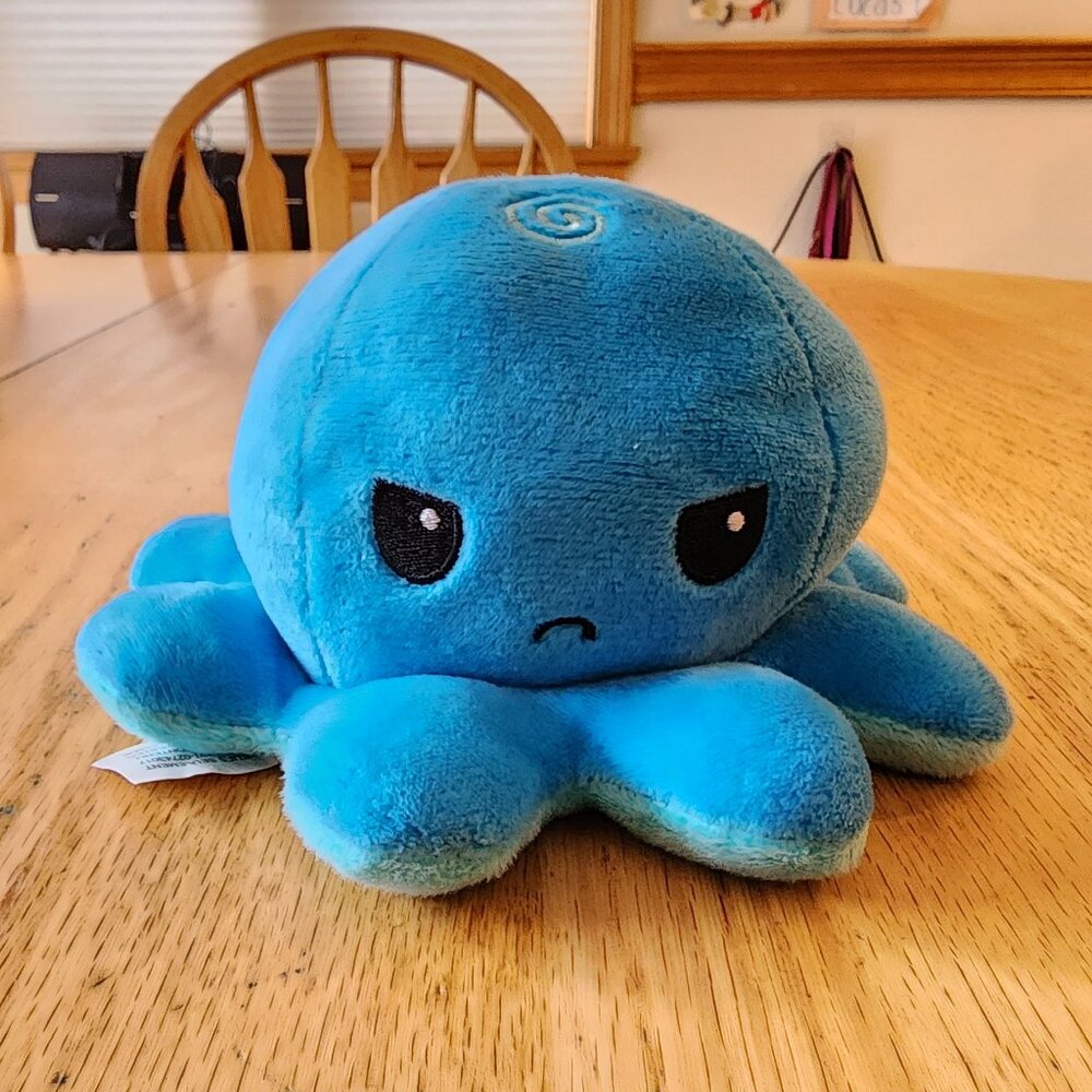 TeeTurtle Aqua/Blue The Original Reversible Octopus Plushie Stuffed Animal Toy